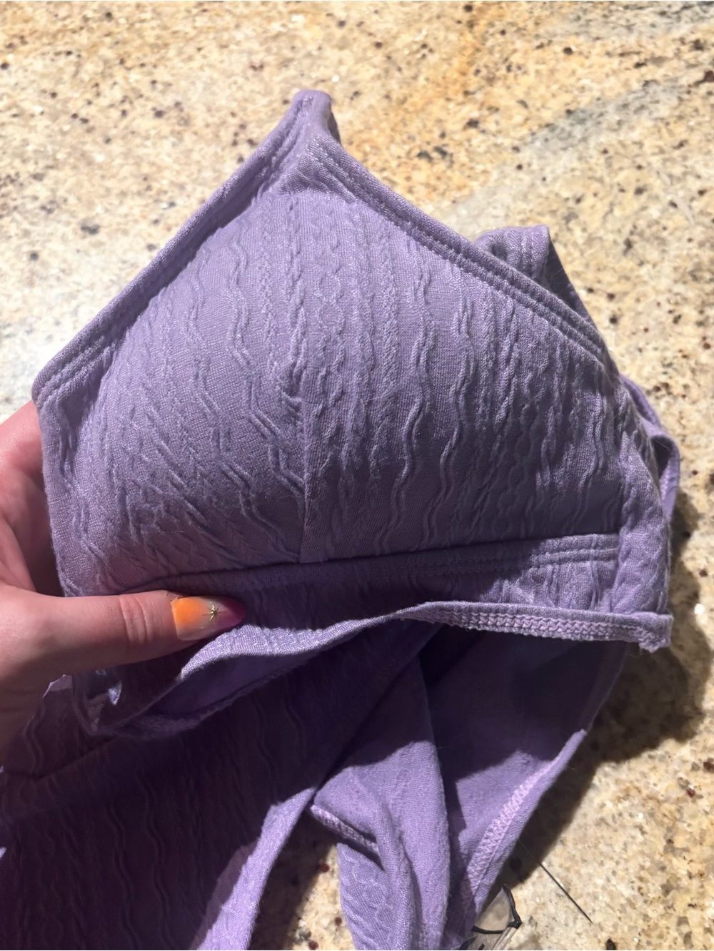 SHEIN Lavender Purple Textured Bikini Set High Waisted - Picture 7 of 7